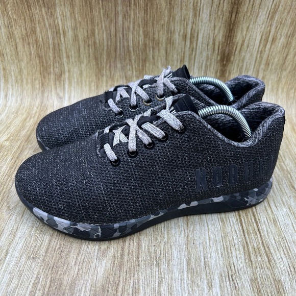 NOBULL SuperFabric Trainers Womens 7.5 Black Heather Granite Camo Training Shoes - Picture 3 of 10